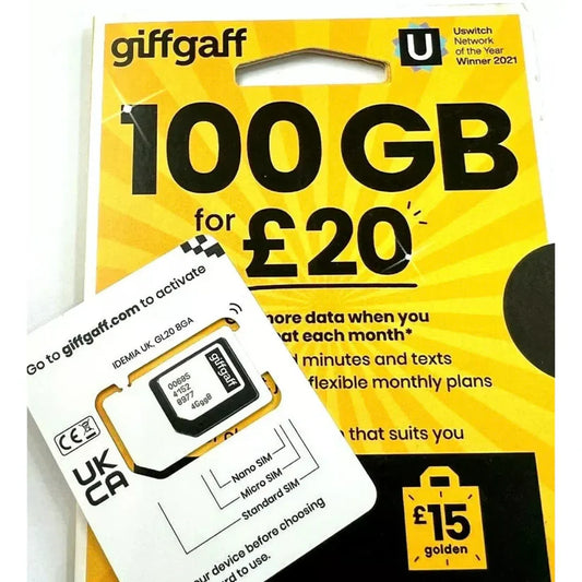 Desert Dealz™ Lifetime GiffGaff UK Sim